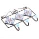 Turquoise White Floral Tiles Hooks